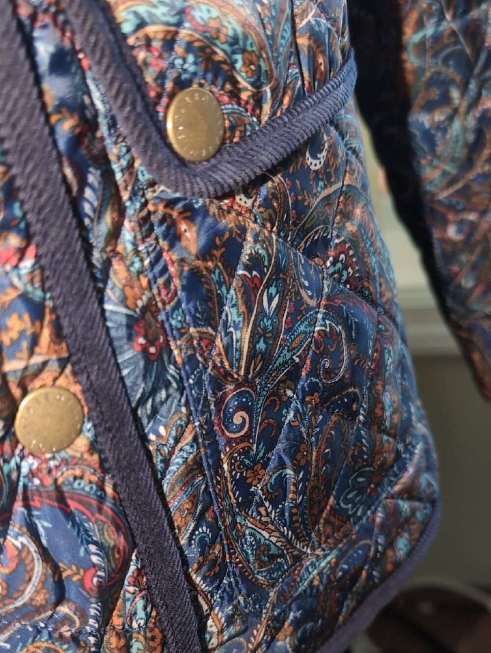 Talbots Paisley Quilted Jacket- Sz XS - Picture 9 of 14